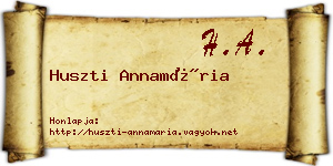 Huszti Annamária névjegykártya